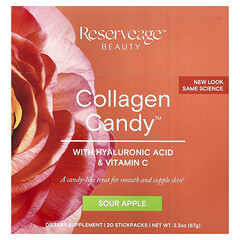 Collagen Candy™, з гіалуроновою кислотою та вітаміном C, кисле яблуко, 20 упаковок по 3,35 г (0,1 унції)