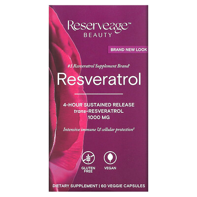 

ReserveAge Nutrition ресвератрол, транс-ресвератрол, 500 мг, 60 растительных капсул
