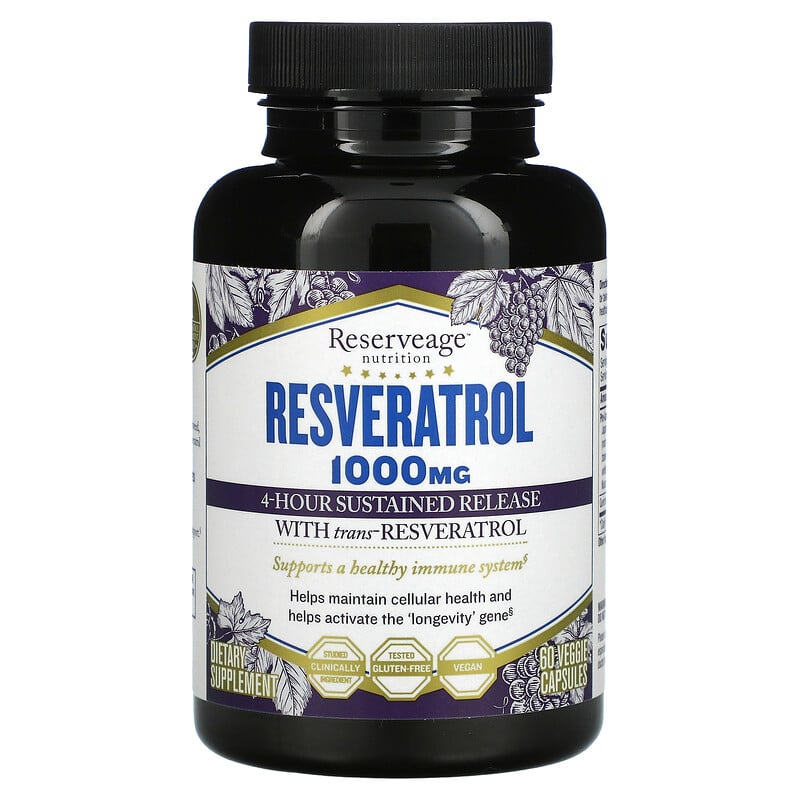 ReserveAge Nutrition, Resveratrol with Trans-Resveratrol, 500 mg, 60 ...