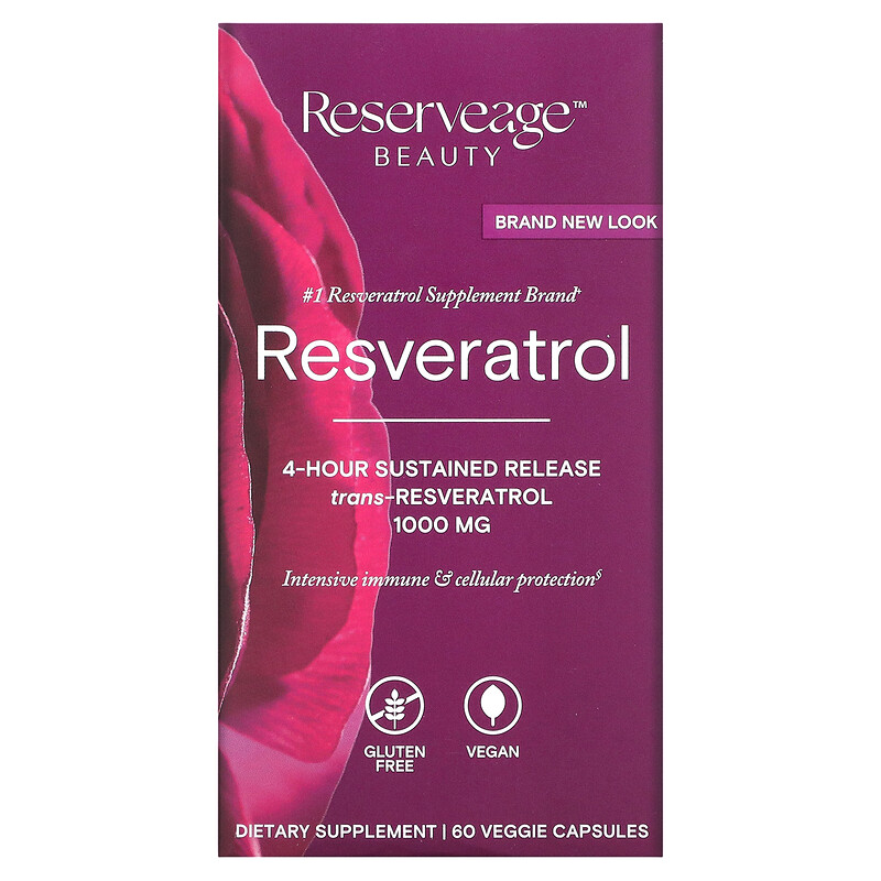 Reserveage Nutrition Resveratrol Trans Resveratrol 500 Mg 60 Veggie Capsules 