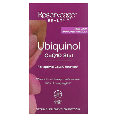 

ReserveAge Nutrition Убихинол, Coq10 stat, 30 мягких таблеток