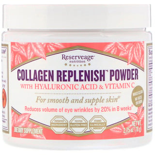 ReserveAge Nutrition, Collagen Replenish Powder with Hyaluronic Acid & Vitamin C, 2.75 oz (78 g)