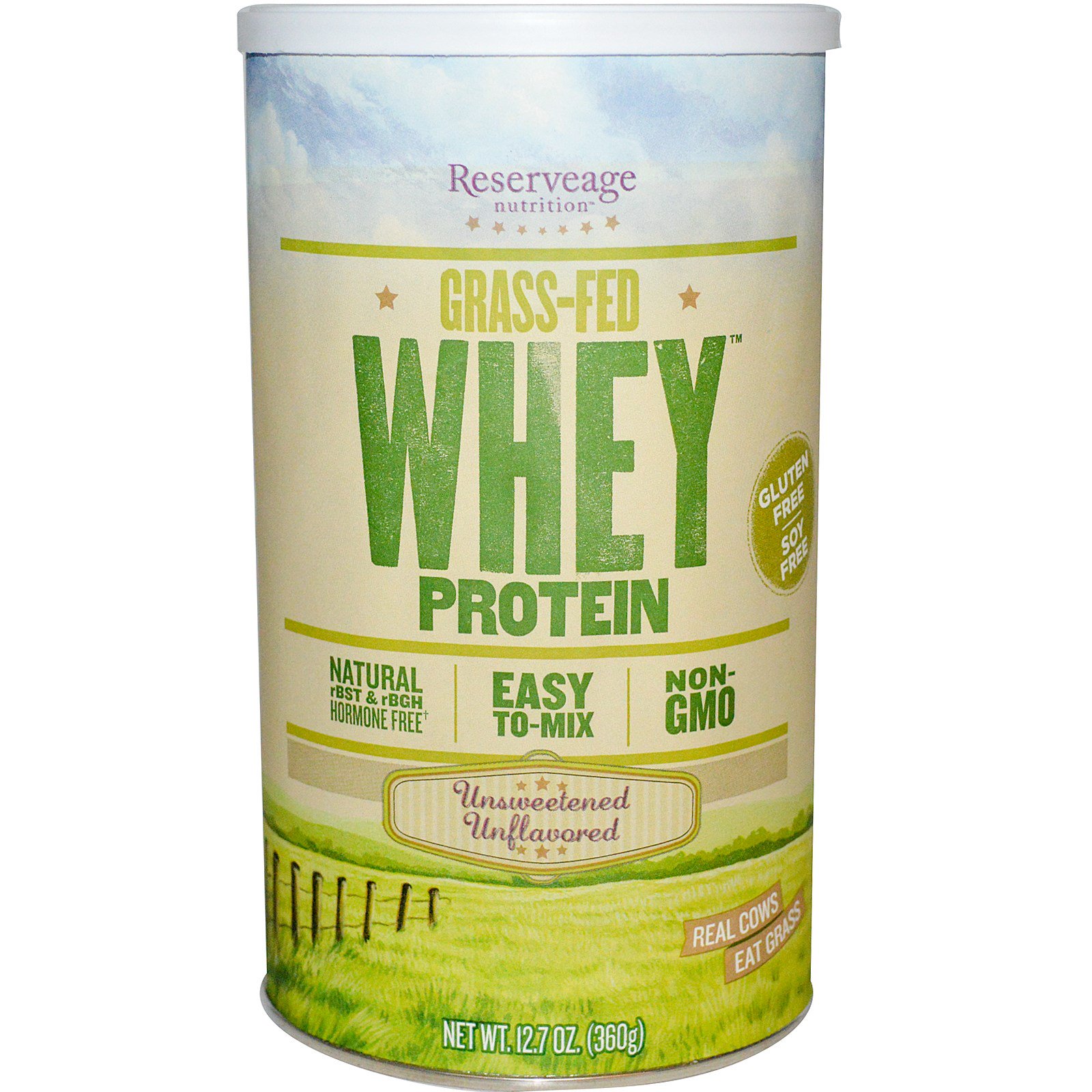 ReserveAge Nutrition, GrassFed Whey Protein, Unsweetened/Unflavored