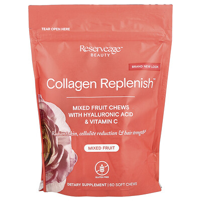 Reserveage Beauty  Collagen Replenish™ Chews  Mixed Fruit  60 Soft Chews