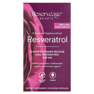 Reserveage Beauty, Resvératrol, 30 capsules végétariennes