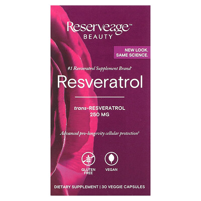 Reserveage Beauty Resveratrol 250 mg 30 Veggie Capsules