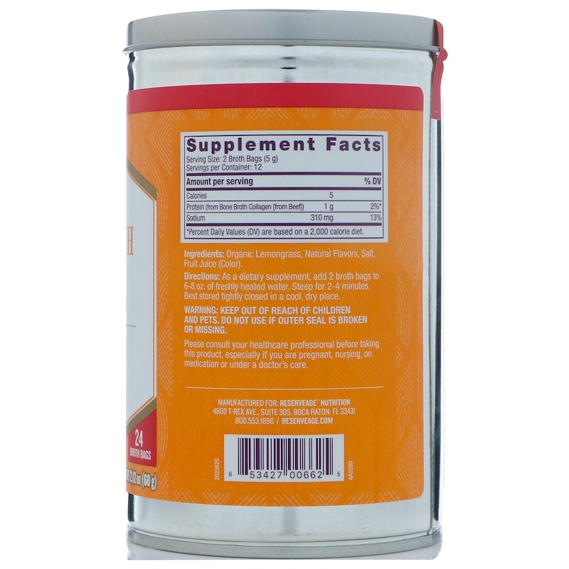 ReserveAge Nutrition, Bouillon d'os fortifiant, Proteine de collagène d