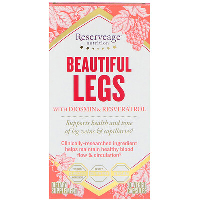 

Beautiful Legs with Diosmin & Resveratrol, 30 Veggie Capsules