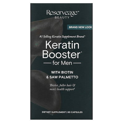 

ReserveAge Nutrition Keratin Booster with Biotin & Saw Palmetto for Men 60 Capsules