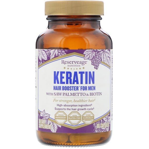 Reserveage Nutrition, Keratin Hair Booster For Men, 60 Capsules - Iherb