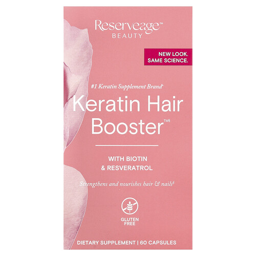 Reserveage Beauty Keratin Hair Booster™ with Biotin & Resveratrol, 60 Capsules