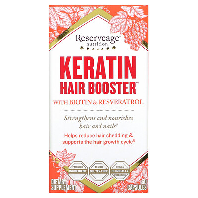 

ReserveAge Nutrition Кератиновый стимулятор для волос с биотином и ресвератролом 60 капсул