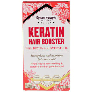 ReserveAge Nutrition, ビオチン＆レスベラトロール配合Keratin Hair Booster（ケラチンヘアブースター）、60粒