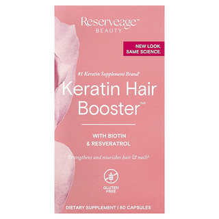 Reserveage Beauty, Penguat Rambut Keratin dengan Biotin & Resveratrol, 60 Kapsul