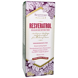 ReserveAge Nutrition, Ресвератрол, омолаживающий тоник для клеток, с суперягодным вкусом, 5 жидких унций (148 мл)