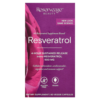 Reserveage Beauty, Resveratrol, 60 Kapsul Nabati