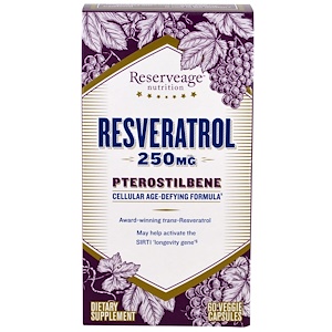 ReserveAge Nutrition, Resveratrol, Pterostilbene, 250 mg, 60 Veggie Caps