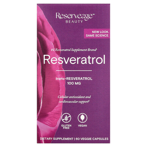Reserveage Beauty Resveratrol, 60 Veggie Capsules