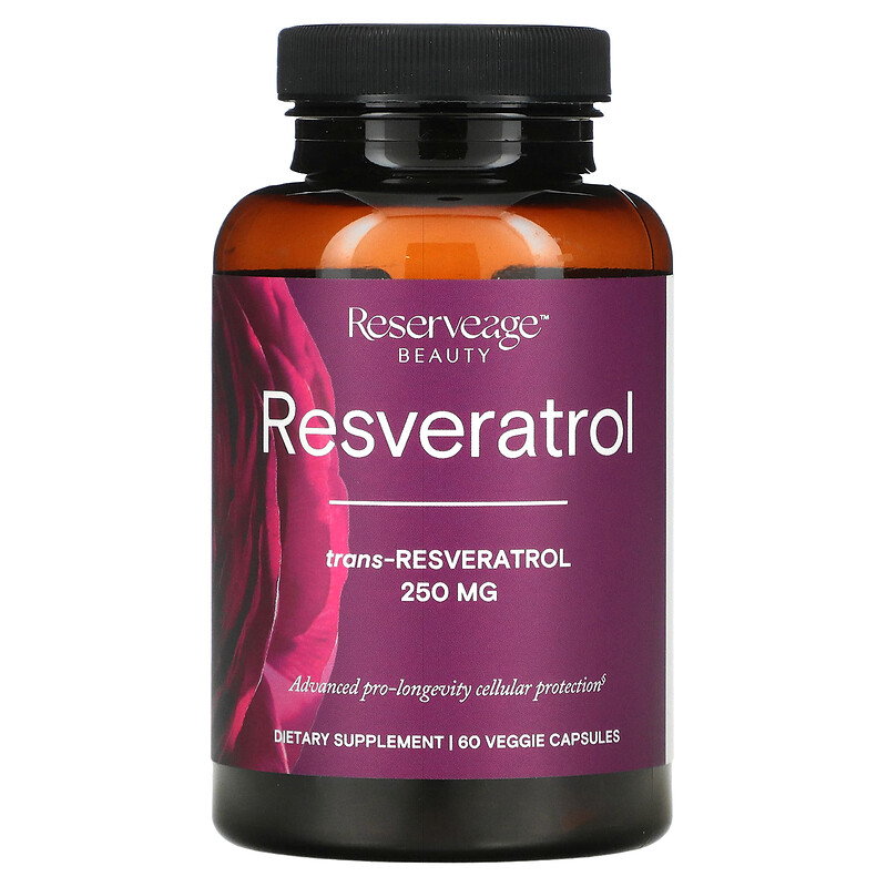 Reserveage Nutrition, ресвератрол, транс-ресвератрол, 250 мг, 60 ...