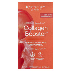 Collagen Booster, добавка для збільшення рівня колагену з гіалуроновою кислотою та ресвератролом, 60 капсул