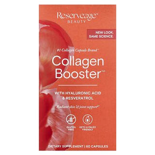Reserveage Beauty, Collagen Booster dengan Asam Hialuronat & Resveratrol, 60 Kapsul