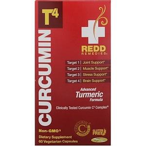 Redd Remedies, Куркумин T4, 60 вегетарианских капсул