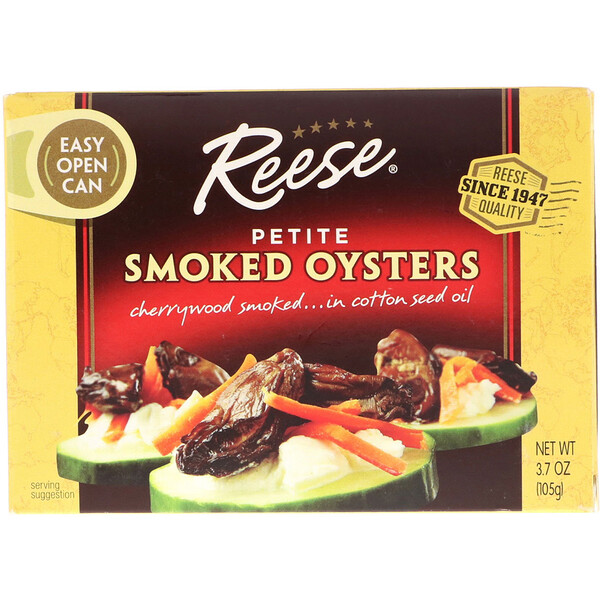 Reese‏, Petite Smoked Oysters, 3.7 oz (105 g)