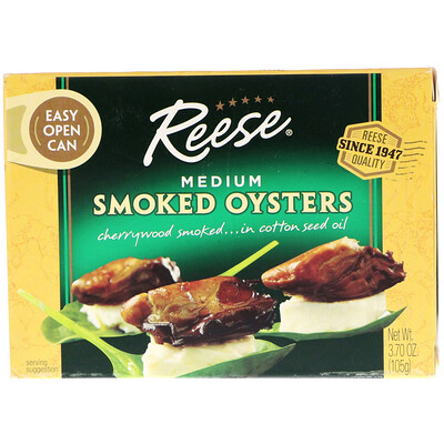 Reese Medium Smoked Oysters, 3.70 oz (105 g)