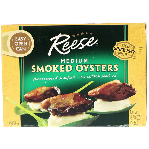 Reese‏, Medium Smoked Oysters, 3.70 oz (105 g)