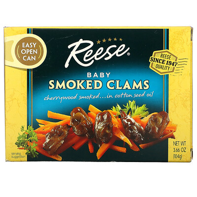 Reese Baby Smoked Clams, 3.66 oz (104 g)  - купить со скидкой