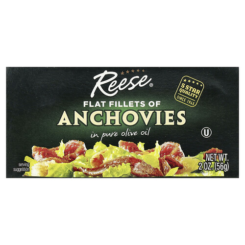 Reese Flat Fillets of Anchovies in Pure Olive Oil, 2 oz (56 g)