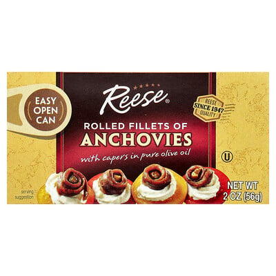 Reese, Rolled Fillets of Anchovies, 2 oz (56 g)