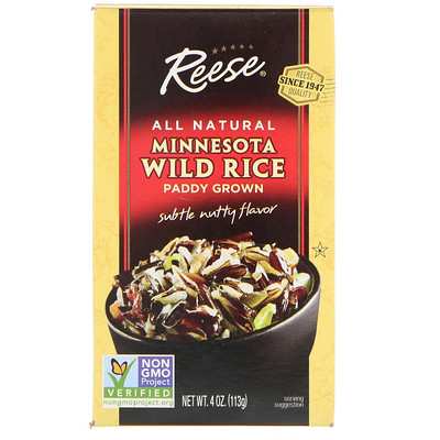 Reese All Natural, Minnesota Wild Rice, Subtle Nutty Flavor , 4 oz (113 g)