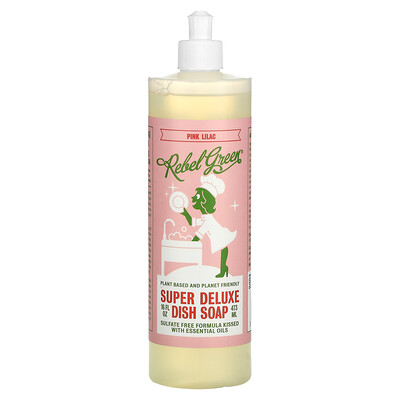 

Rebel Green Super Deluxe Dish Soap, розово-лиловое, 473 мл (16 жидк. Унций)