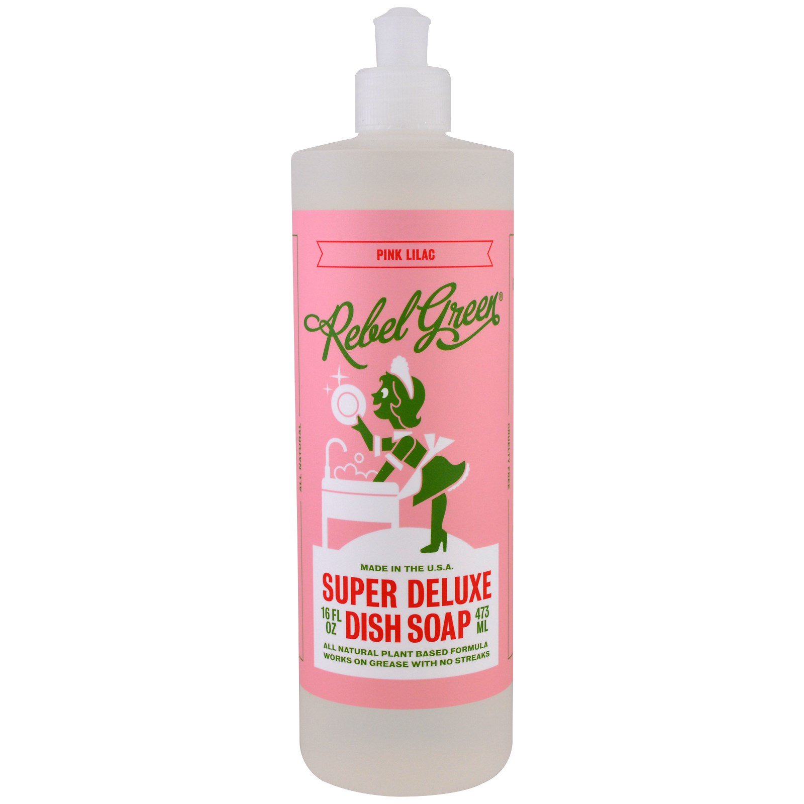 Rebel Green, Super Deluxe Dish Soap, Pink Lilac, 16 fl oz (473 ml ...