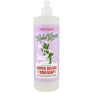 Отзывы о Ребел Грин, Super Deluxe Dish Soap, Lavender & Grapefruit, 16 fl oz (473 ml)