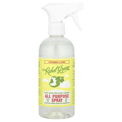 Rebel Green  All Purpose Spray  Peppermint & Lemon  16 fl oz (473 ml)