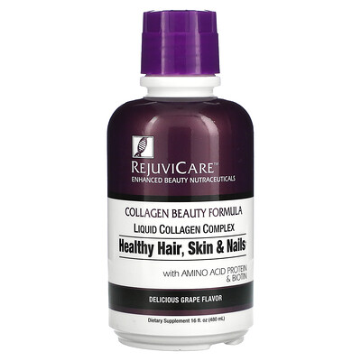 

Rejuvicare Collagen Beauty Formula Liquid Collagen Complex Healthy Hair Skin & Nails Grape 16 fl oz (480 ml)