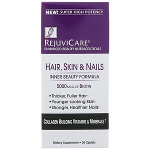 Купить Rejuvicare, Hair, Skin & Nails, Inner Beauty Formula, 5000 mcg of Biotin, 30 Caples  на IHerb