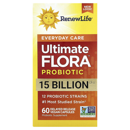 Renew Life Ultimate Flora™, Everyday Care Probiotic, 60 Delayed Release Vegan Capsules