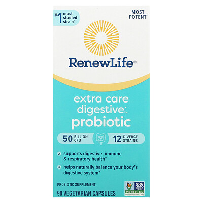 

Renew Life Ultimate Flora, пробиотик с повышенной силой действия, 50 млрд живых культур, 90 вегетарианских капсул