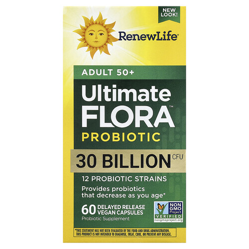 Renew Life Ultimate Flora™ Probiotic, Adult 50+, 60 Vegan Capsules