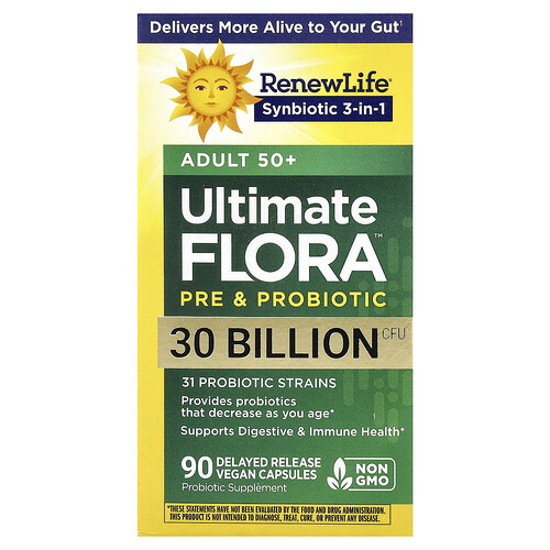 Renew Life, Ultimate Flora™ Pre & Probiotic, Adult 50+, 90 Delayed Release Vegan Capsules