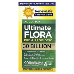 Ultimate Flora™, пребіотик і пребіотик для дорослих від 50 років, 90 веганських капсул із відстроченим вивільненням