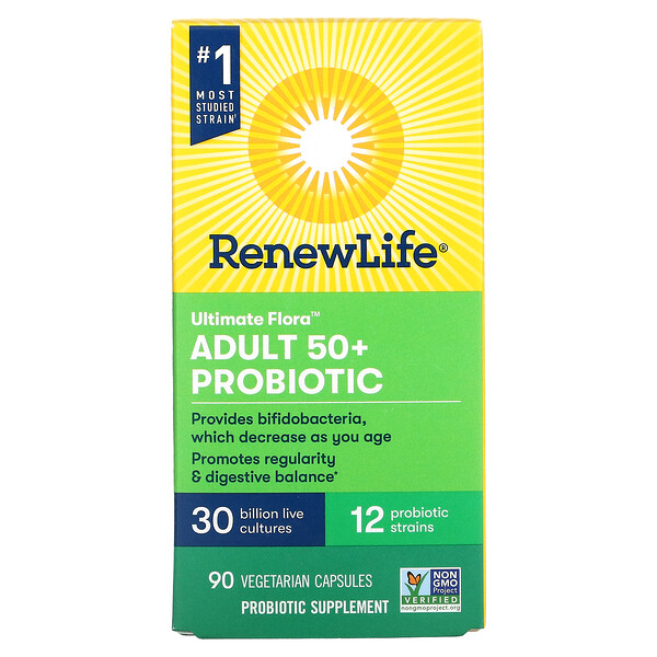 Renew Life, Ultimate Flora Adult 50+ Probiotic, 20 Billion CFU, 90 Vegetarian Capsules