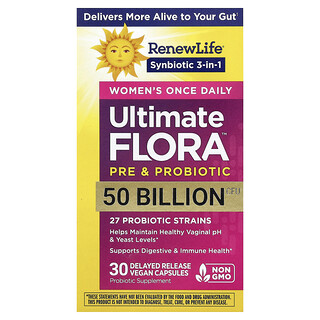 Renew Life, Probiotic Ultimate Flora™, 50 de miliarde UFC, 30 de capsule vegane cu eliberare prelungită