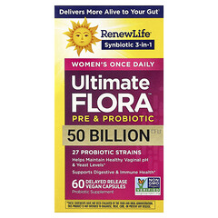 Один раз на день для жінок, пребіотики та пробіотики Ultimate Flora™ для жінок, 60 веганських капсул із відстроченим вивільненням