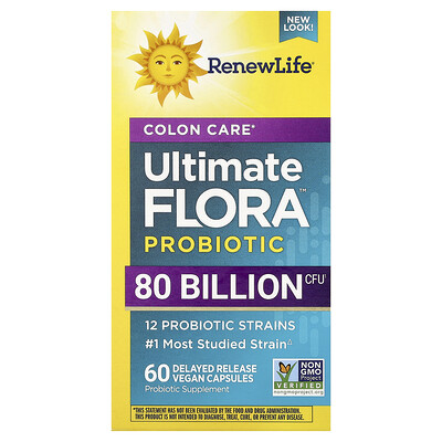 Product Image for Renew Life, Colon Care Ultimate Flora Probiotic, 60 Delayed Release Vegan Capsules