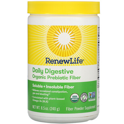 Renew Life Daily Digestive Organic Prebiotic Fiber, 8.5 oz (240 g)