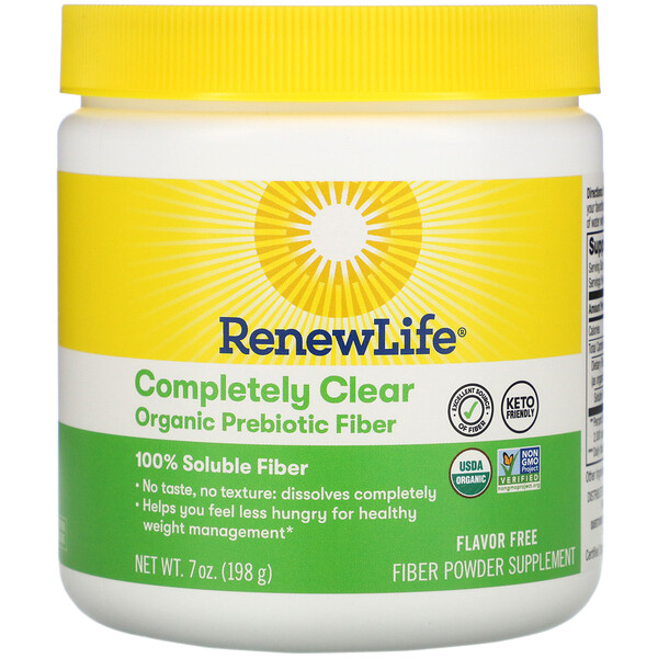 Renew Life, Completely Clear Organic Prebiotic Fiber, 7 oz (198 g)